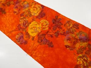 菊模様織り出し　名古屋帯